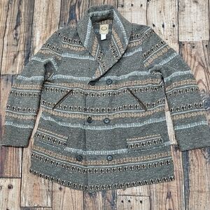 Vintage Wah Maker Frontier Wool Blend Western Jacket Coat Size Large Rare